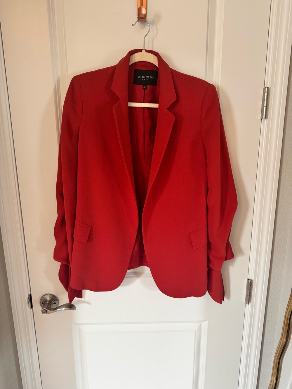 Lafayette 148 New York Vibrant burnt orange red Tailored Blazer